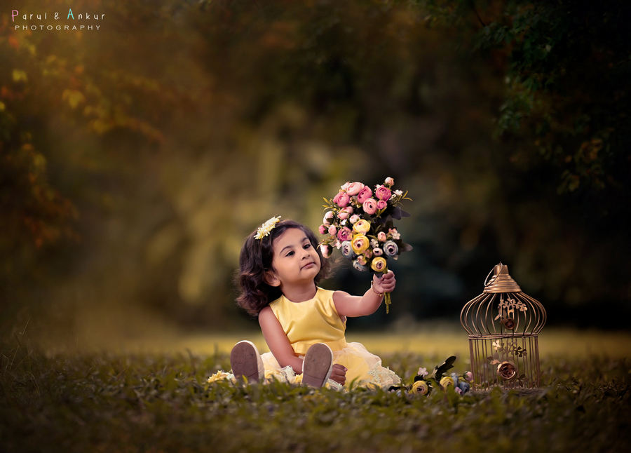 Close up portrait of cute little girl in dress outdoors Stock Photo by  ©StudioS113 393736334